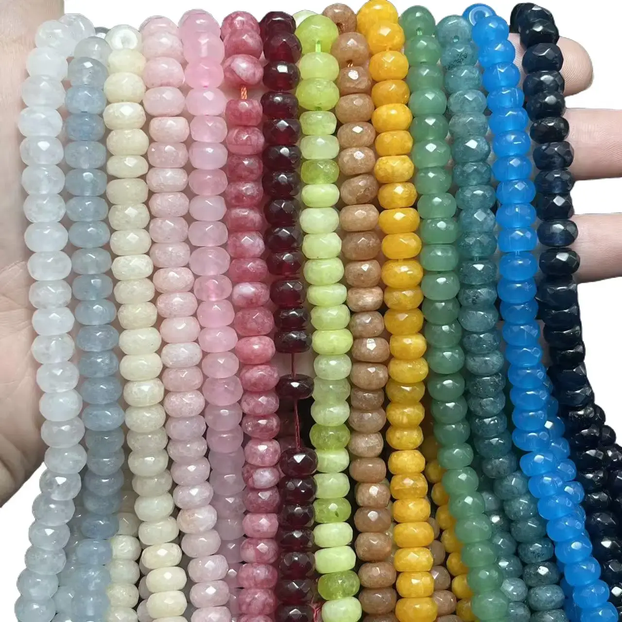 5×8 mm Abacus Natural Stone Beads, Brilliant Edge Clarity & Exceptional Texture, Various Cut Faces, Beads Making Supplies for Bracelets, Handmade Enthusiasts' DIY Jewelry Accessories