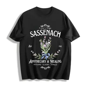 Women'S Summer Clothing Sassenach Floral Print Round Neck One-Piece Summer Short Sleeve T-Shirt, Comfortable Soft Fashion Elegant Vintage Casual Versatile Spring Summer Autumn Winter Athletic Top Multi-Color Available S-XXL