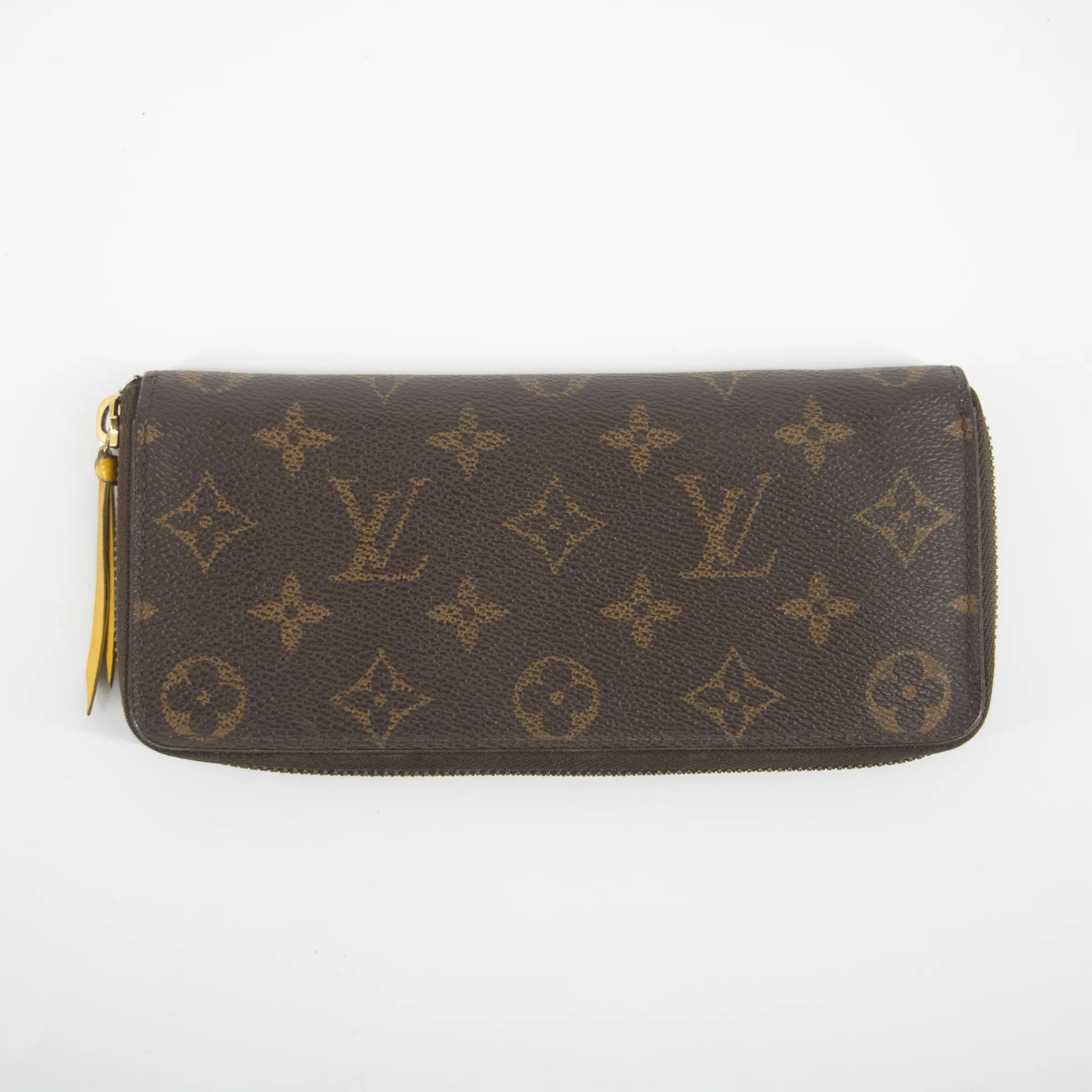 Pre-owned Louis Vuitton Canvas Small Leather Goods Monogram Clemence Wallet w/ Mimosa Interior #2205