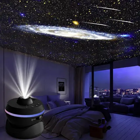 New 13-in-1 Upgraded Lens Meteor And Galaxy Galaxy Projector , Holiday Gift atmosphere Features An Ultra-wide Projection And Multi-color Night Light, Suitable For Living Rooms, Bedroom,Tent Decoration