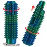 5-In-1 Spiky Sensory Keychain Fidget Tool - Compact Calming Clicker Fidget Toys with Spinner, Slider, Roller, Spiky Grip, Pain Stim Tool, Finger Stimulation Stress Relief - Teen Boy Gift, Useful Mini Gifts, US CPC Approved, Portable Durable