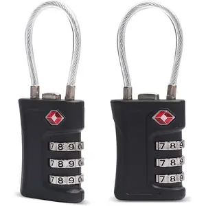 Luggage Locks TSA Approved 2 Pack, Small Padlock Combination, TSA Locks for Luggage, Travel Combo Padlock with Code, for Suitcase, Backpack Zipper, Locker, Gun Case, Ammo Can (Black+Black)