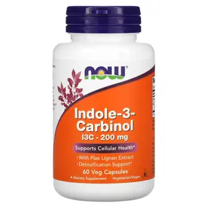 NOW Foods Indole-3-Carbinol, 200 mg, 60 Veg Capsules