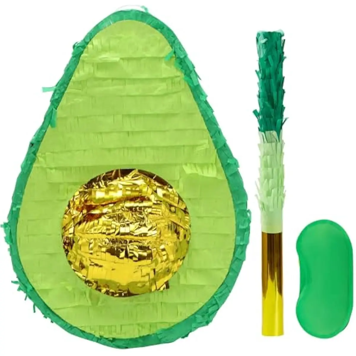 Cinco De Mayo Avocado Pinata for Kids Birthday Party,(15 x 10.75 in.) for Fun Fiesta Taco Party Supplies, Mexican Theme Decoration, Carnivals Festivals, Taco Tuesday Event
