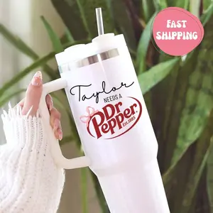 Personalized Dr Pepper Lover Tumbler, Custom Name Soda Lover Cup, Dr Pepper Fan Gift, Funny Soda Quote Cup, Dr Pepper Lover Gift Idea