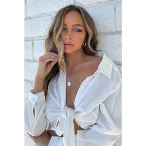 Smooth Talkin' Button Down Top - White