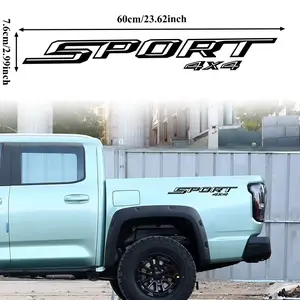 2 PCS/SHEET 4X4 style car sport stickers, vinyl decorative stickers for car use, suitable for SPORT decals on the trunk of pickup trucks, and Christmas decorative strips for recreational vehicles.