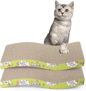 2 Pack Cat Scratch Cardboard Scratching Pad Scratcher Lounge Sofa Bed w/2 Catnip Christmas gifts