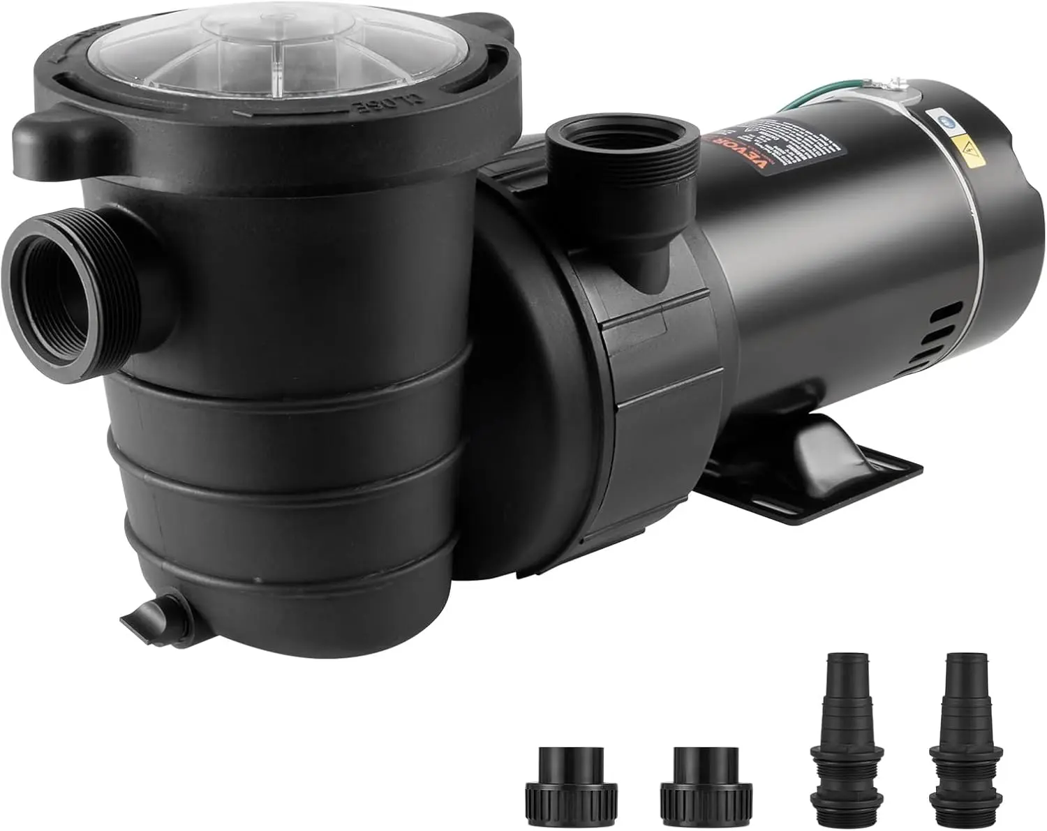 VEVOR Above Ground Pool Pump, 1HP, 80 GPM Max. Flow Single Speed Swimming Pool Pump, 120V 3450 RPM 36 ft Max. Head Lift Pool Pump with Filter Basket, for Above Ground Pools Hot Tubs Spas