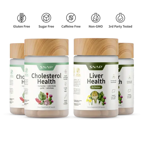 2x Cholesterol Health + Liver Health - Snap Supplements - Natural Liver Cleanse Detox and Repair - Support Healthy Cholesterol Levels & Natural Heart Health