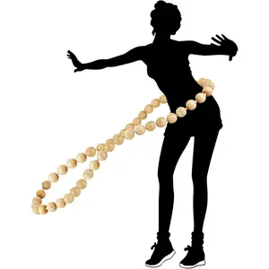 Wooden Hula Weighted Exercise Hoop for Fitness (Do Not Copy Patented Products) Natural