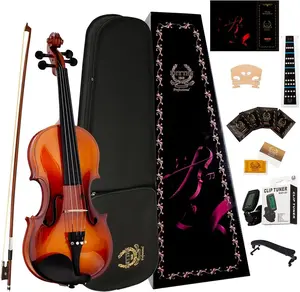 Violin Set for Beginners,Acoustic Violins Starter Kit Package for Student,Beginners Fiddle with Hard Case, Rosin,  Rest, Bow, and Extra Strings (, 1/2)