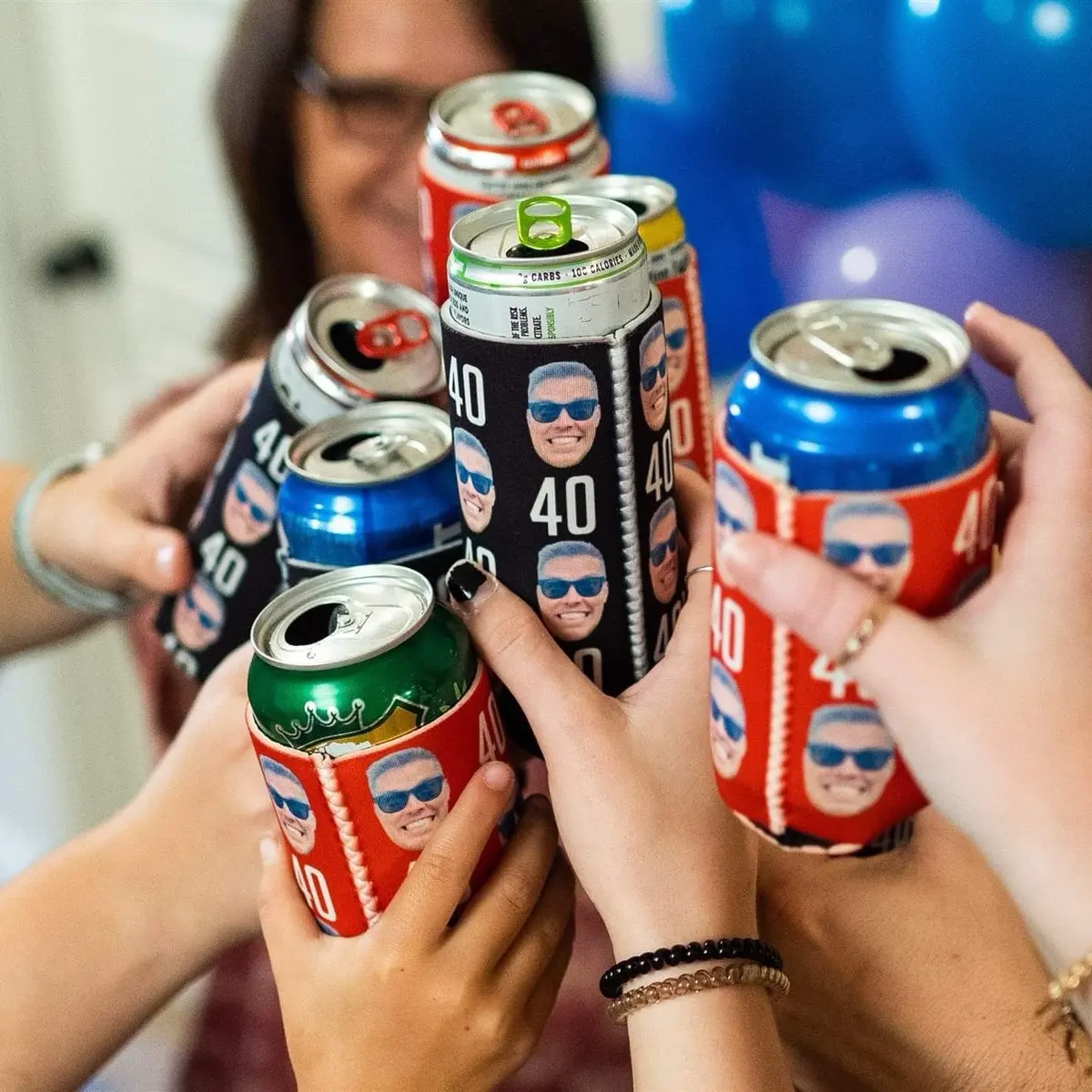 Personalized Birthday & Face Can Cooler