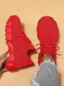 Women's Fashionable Plain Low Top Sneakers, Casual Breathable Comfortable Sports Running Shoes, All-match Basic Shoes for Daily Wear, Running Athletic Shoes, Workout Sneakers