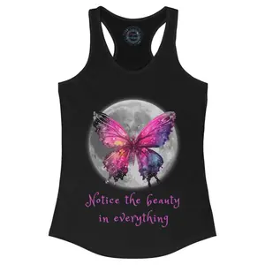 Notice the Beauty in Everything Butterfly Moon Racerback Tank
