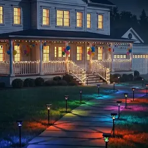 CINOTON Solar Pathway Lights， Modern Luxury IP65 Waterproof Auto On/Off Rechargeable for Garden Yard Driveway Outdoor Decorative Mother's Day Gift