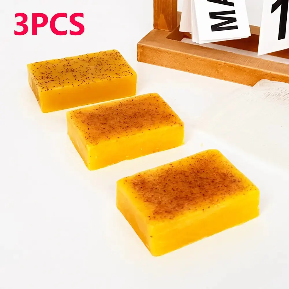 Lemon Turmeric 3pcs Kojic Acid Soap - GentleDark Spot Remover for Face Acne CleanserCream Cleansing turmeric soap Face FacialSkincare Radiant Comfort Honey Glow Organic gentle dark