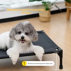 Elevated Pet Cot for Dogs and Cats, All-Season Use, Breathable & Cool for Summer, Moisture-Proof, Removable and Washable Cover, Suitable for Small to Medium Dogs