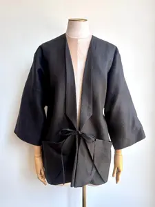 Black Linen Chore Jacket