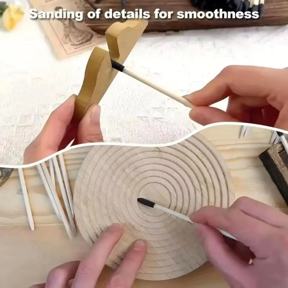 Wooden Gravel Sanding Sticks Double Head Easy To Use Nail Grinding Stick Effective Fine Grit Manicure Remover