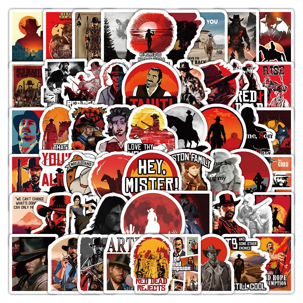103-Sheet Western Style Sticker Roll - Waterproof Vinyl Decals for DIY Journals, Skateboards & Phone Cases