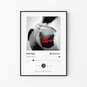 [Sale Up To 40%] [Unframe] Addison Rae "Diet Pepsi" Poster, Pop Music Wall Art, Viral Aesthetic Decor, Modern Song Artwork, Bedroom Decor, Gift for Fans