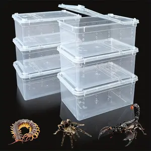 6pcs Reptile Terrariums, Amphibian Habitat Boxes, Spider, Scorpion, Centipede, Snail, Lizard, Gecko Pet Cages, Climbing Pets Containers, Enclosure