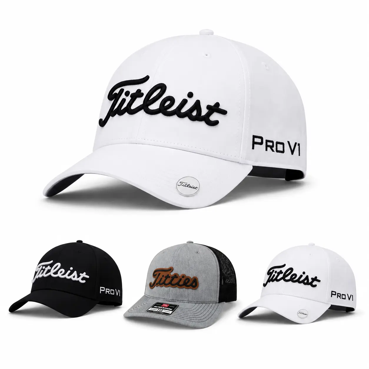 [Pack 2] Titleist Tour Performance Elite Pro Series Golf Cap - Ultimate Sun Protection, Moisture- Wicking Comfort, Breathable Design, And Adjustable Fit For Superior On- Course Performance And All-Day Comfort