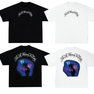 Omar Courtz New Album 2026 T-Shirt – Latin Trap Reggaeton Graphic Tee, Blue Neon Aesthetic Back Print Streetwear Shirt, Unisex Soft Cotton Fan Merch for Men & Women