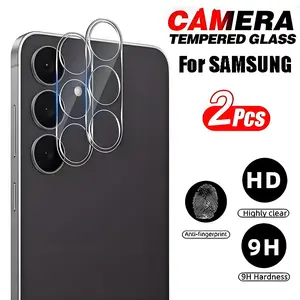 2-Pack Phone Lens Glass Protector Film 9h Tempered Glass for Samsung Galaxy S25 Fe A17 A37 A57 A07 A56 A36 A26 A16 A35 A55 S21fe S24 Fe Rear Camera