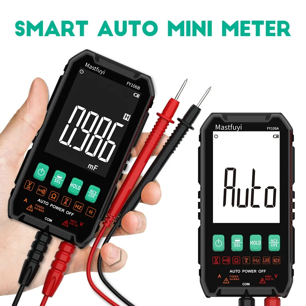 Mastfuyi Smart Auto-Ranging Digital Multimeter, 3999-Count True RMS, CAT III 600V Professional Voltage Tester with Test Leads