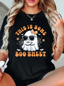 This Is Some Boo Sheet Womens Shirt Cute Ghost Halloween T-Shirt women's graphic tees
