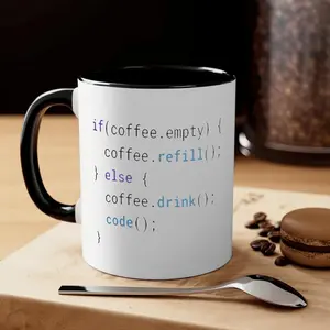 Ceramic Mug with Code Humor Design for Programmers and Computer Science Enthusiasts Reusable Heat Retention Dishwasher Safe Suitable for All Seasons Perfect Gift