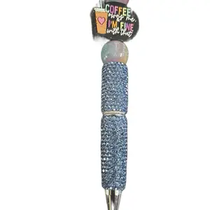 Cute Glittery Bedazzled Pens with Awesome Scenes - Blue Glitter Bear Design Pen for Anytime Use
