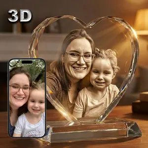 Custom 3D Crystal Heart Photo | Personalized Laser Engraved Keepsake, Perfect for Birthdays, Anniversaries & Pet Memorials