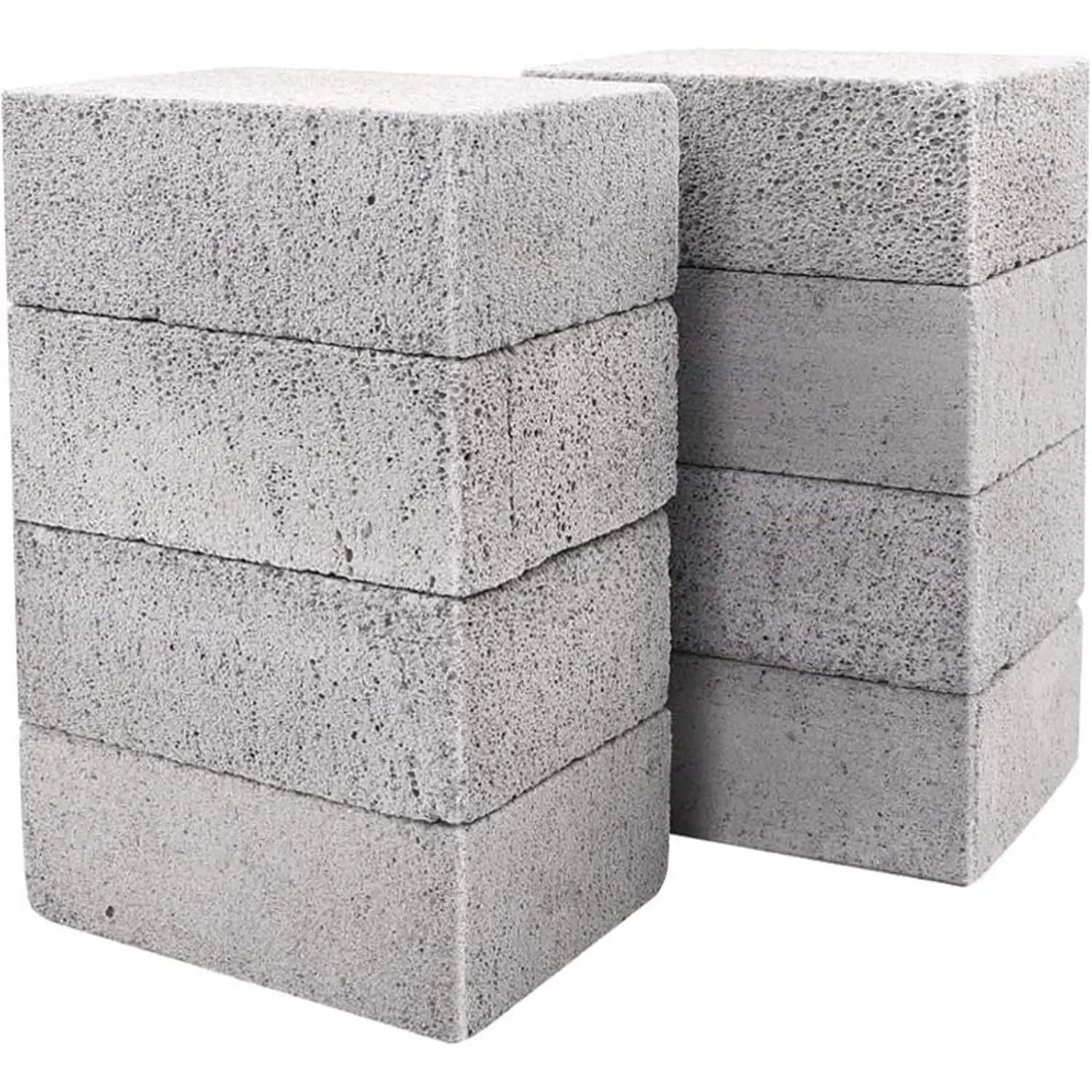 8 Pack Grill Brick & Griddle Stone Cleaning Block, Pumice Stone for Cleaning Oven, Stove, BBQ Grill, Commercial Grade Cleaner for Cookers, Frying Pans, Racks, Flat Tops