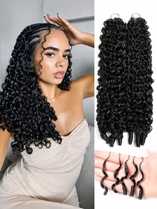 Burma Curl Protein Fiber Feather Hair Extensions, High Elasticity Loose Curls, Ideal for Crochet Braids, Feather Extensions, Women (50 Bundles/50g)