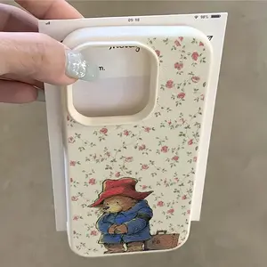 New Cute Floral Paddington Bear Phone Case Cover for iPhone XR 11-17 Pro Max Plus Samsung Series, Fashion Protection, Perfect Gift