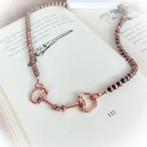 Western Broken Horse Bit Necklace - Bronze