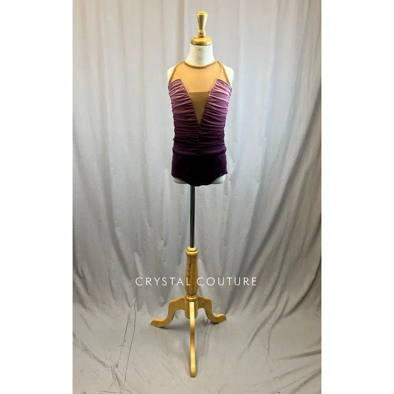 *Brand New* Rose and maroon ombre ruched leotard