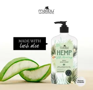 Malibu Hemp Ultra Healing Body Moisturizer for Dry Skin, 18 oz