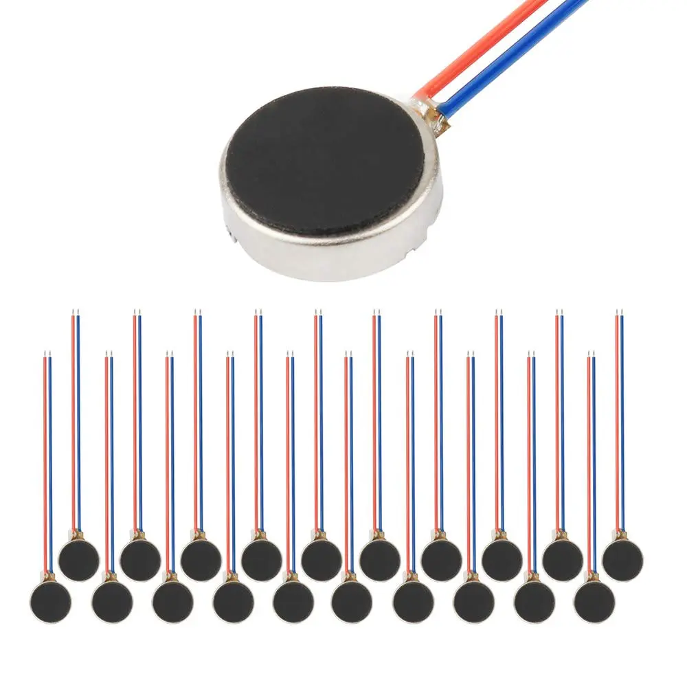 20PCS Bulk Self-Adhesive Round Flat Coin Button-Type Mini Vibration Motors, 10mm x 3mm DC 3V 12000rpm Micro Motors for Mobile Phone, Tablet, Electronic Products (Electrical Equipment Supplies)