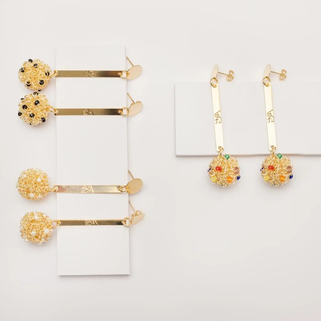 24K Gold Fireball Drop Earrings - 6cm