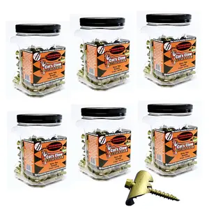 Bulk 6 Pack of 170 Pieces Cat’s Claw Fasteners 1.5 inch for Hardwoods | Replaces Fence Staples | Installs Fast with a Power Drill No Hammer Needed | Stronger Than Fencing Staples
