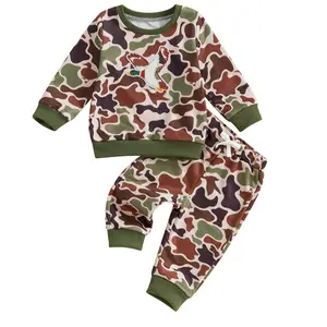 Toddler Baby Boy Hunting Clothes Mallard Duck Hunting Sweatshirt Top Camo Pants Set Two Piece Infant Fall Outfits