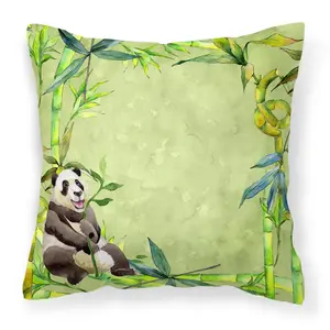 Carolines Treasures  Panda Bear & Bamboo Fabric Decorative Pillow