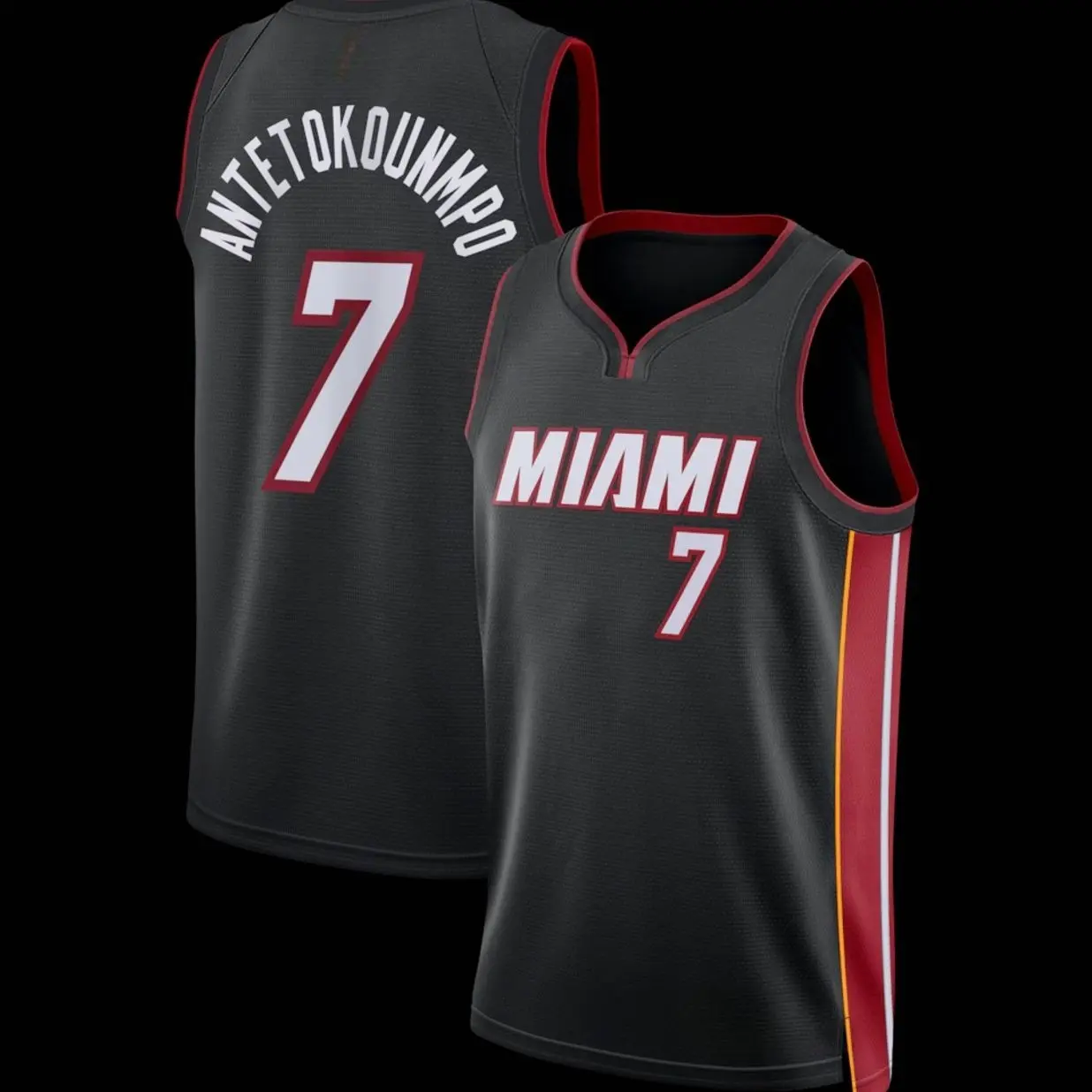 Unisex Football #7 Antetokounmpo Miami Team Swingman Jersey - Icon Edition - Black