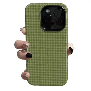 Matcha Green Gingham Plaid Aesthetic Protective Case | Fashionable Phone Case for iPhone 17, 17 Air, 16, 15, 14, 13, 12, 11 Pro Max, Pro, Plus | High Quality Shockproof Cover | Trendy iPhone Case Shopping Pick