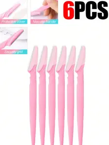 6PCS Non-Slip Eyebrow Razors - Precision Safety Trimmers for At-Home Facial Hair Removal & Grooming cover