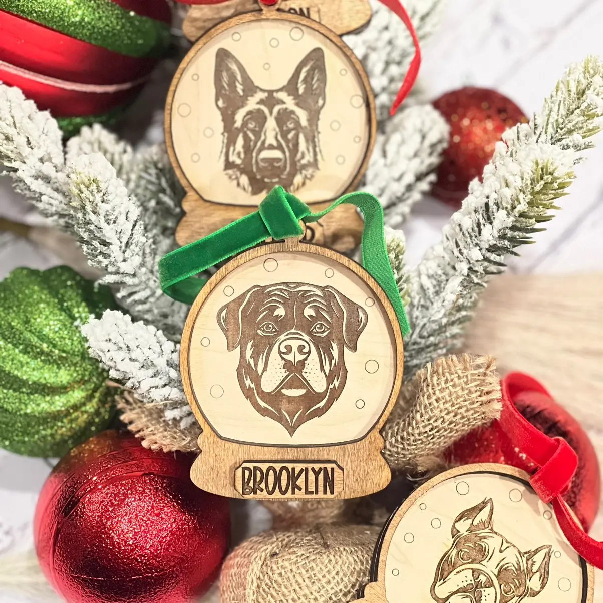 Personalized Dog Portrait Ornaments
